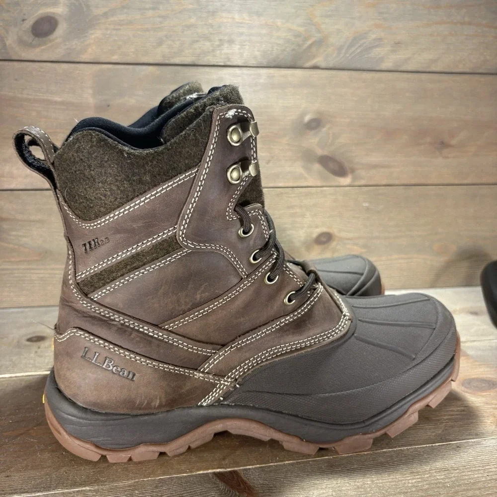 ll bean storm chaser 5 mens size 9 shoes brown leather waterproof boots